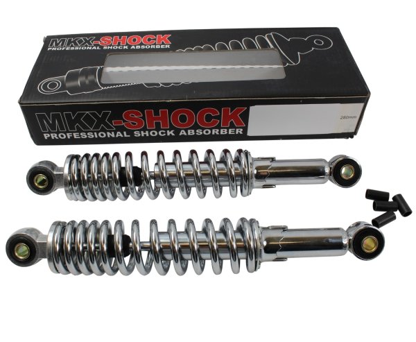 Twin-Shock Längen Federbeine 1 Paar MKX-Shock Stossdämpfer schwarz div 