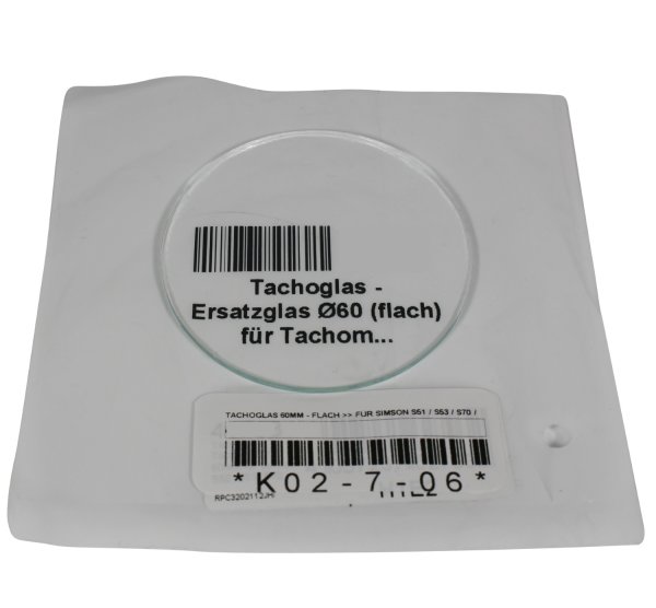 TACHOGLAS 60MM - FLACH >> FÜR SIMSON S51 / S53 / S70 / S83