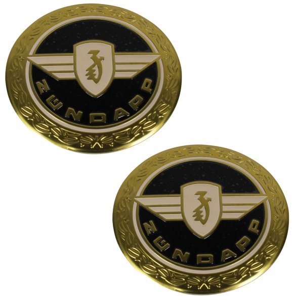 2x EMBLEM / AUFKLEBER RUND 64MM - SCHWARZ >> FÜR ZÜNDAPP KS 50 / GTS 50 / C 50