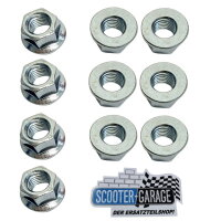 10x MUTTER UNIVERSAL MIT FLANSCH >> M10 x 1,25 / SW15