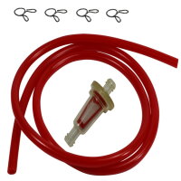 BENZINFILTER ROT INK. BENZINSCHLAUCH ROT >> 6 MM
