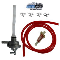 BENZINHAHN + BENZINSCHLAUCH ROT + BENZINFILTER ROT...